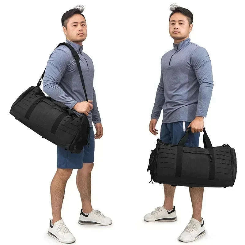 40L Tactical Travel Duffel Bag-Black Camo / United Kingdom
