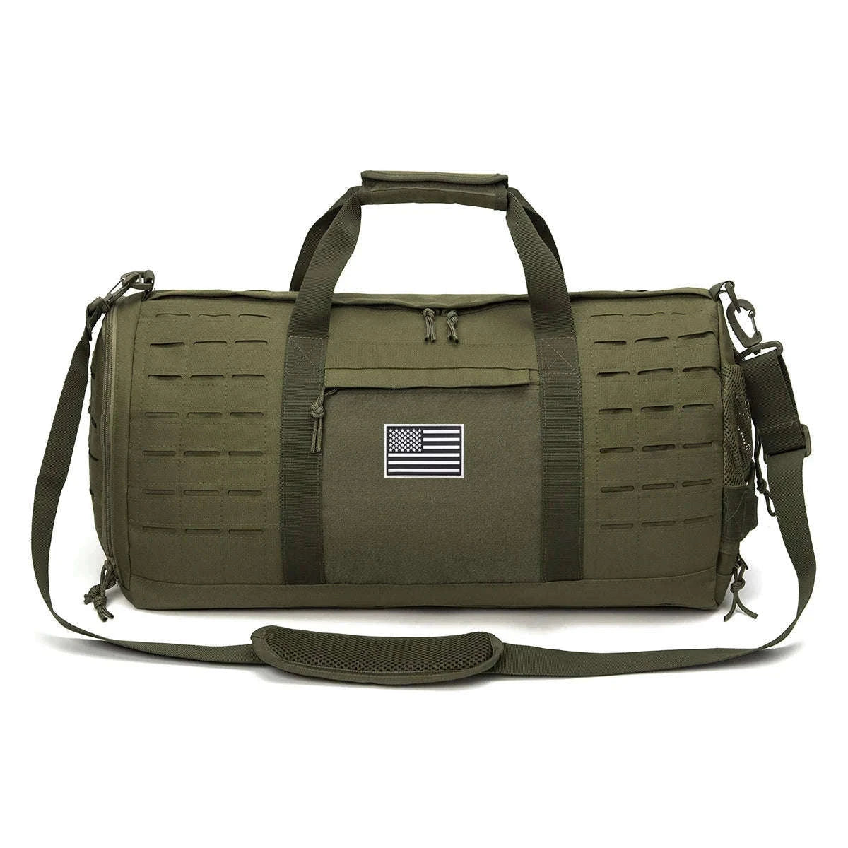 40L Tactical Travel Duffel Bag-Black Camo / United Kingdom