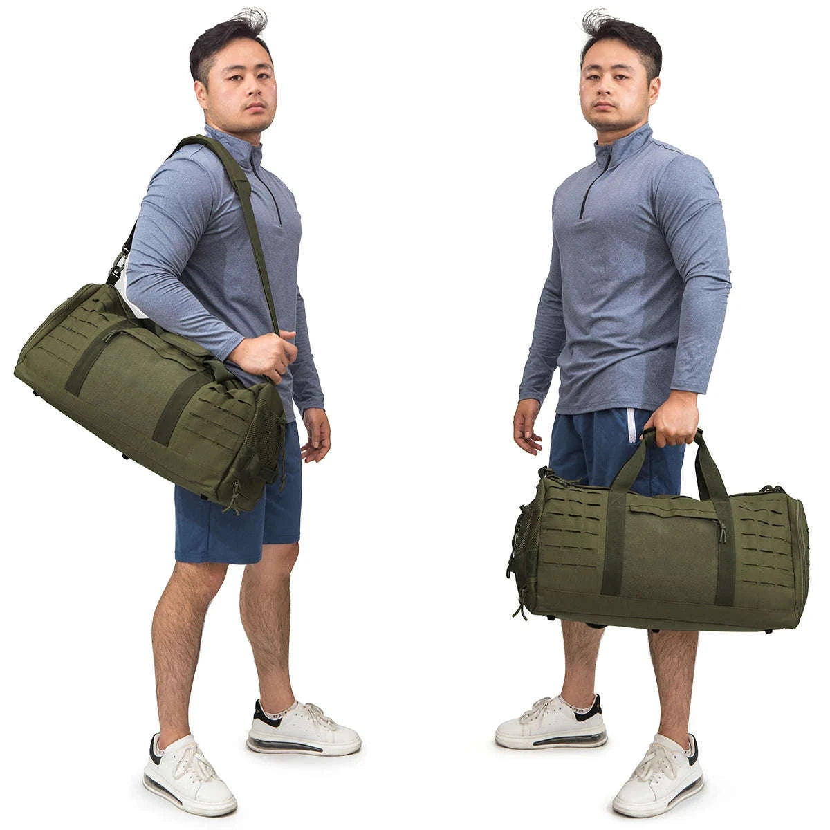 40L Tactical Travel Duffel Bag-Black Camo / United Kingdom