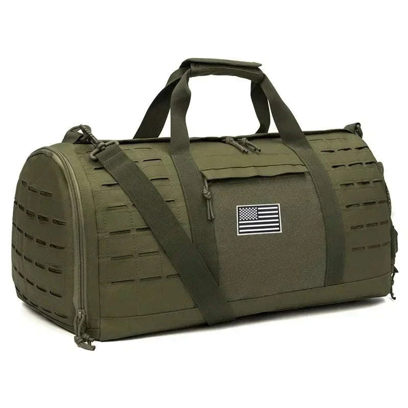 40L Tactical Travel Duffel Bag-Black Camo / United Kingdom