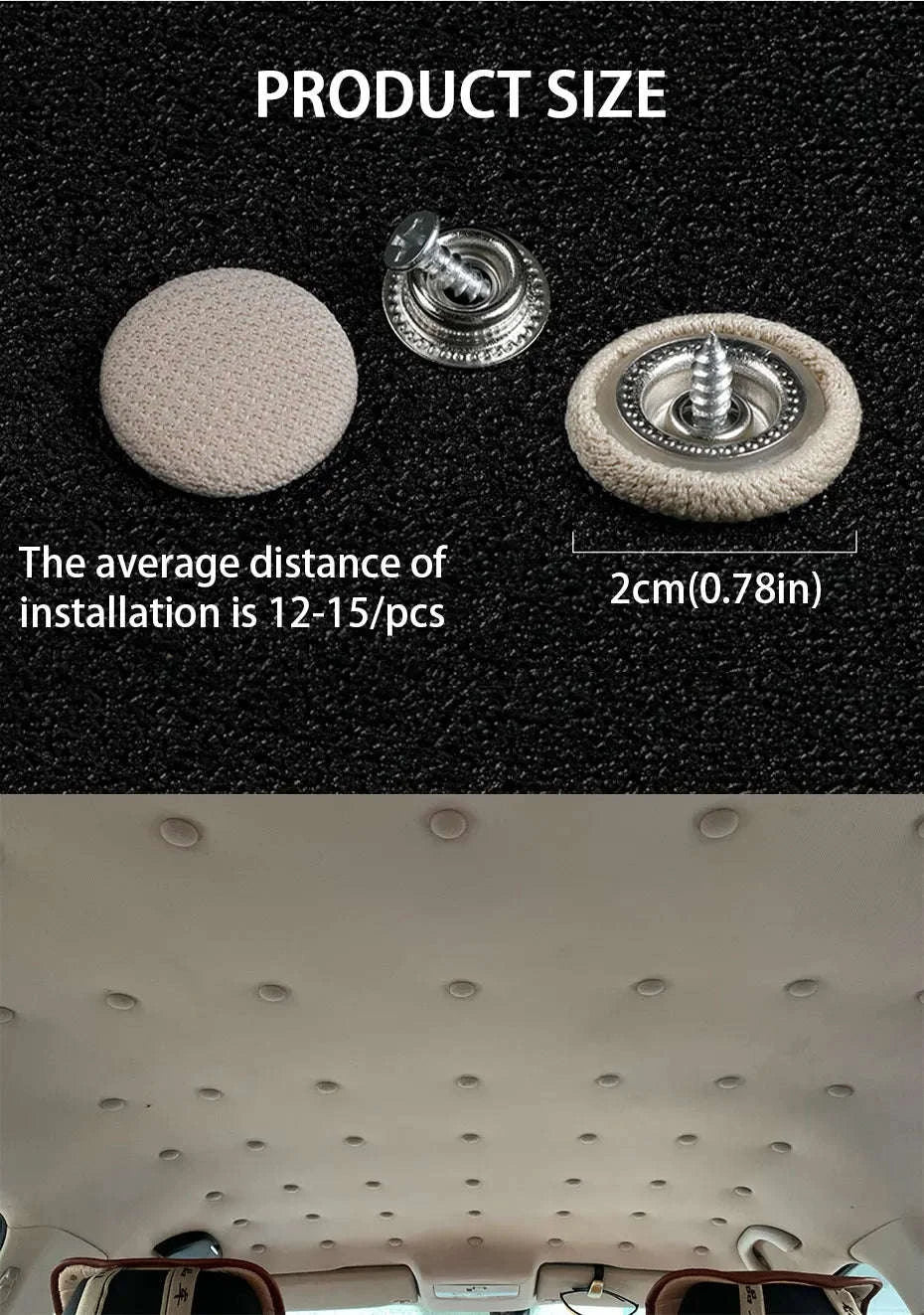 40pcs Car Interior Roof Buckles Headliner Ceiling Cloth Fixing Rivets-Plaid Gray 40pcs