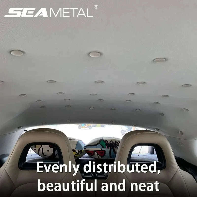 40pcs Car Interior Roof Buckles Headliner Ceiling Cloth Fixing Rivets-Plaid Gray 40pcs