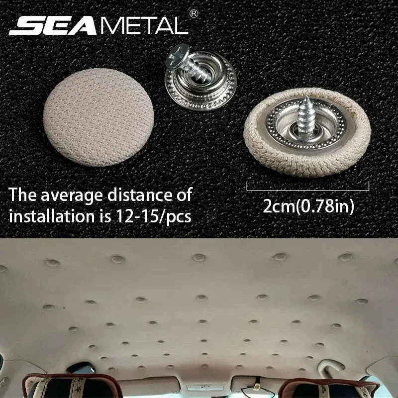 40pcs Car Interior Roof Buckles Headliner Ceiling Cloth Fixing Rivets-Plaid Gray 40pcs