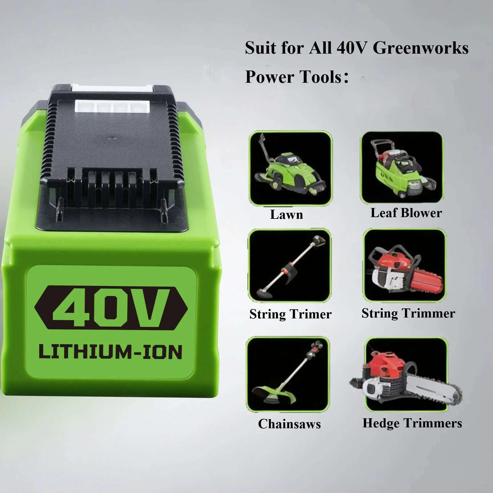40V 6.0Ah Lithium-Ion Replacement Battery-2PCS 6.0Ah / 18V / United States