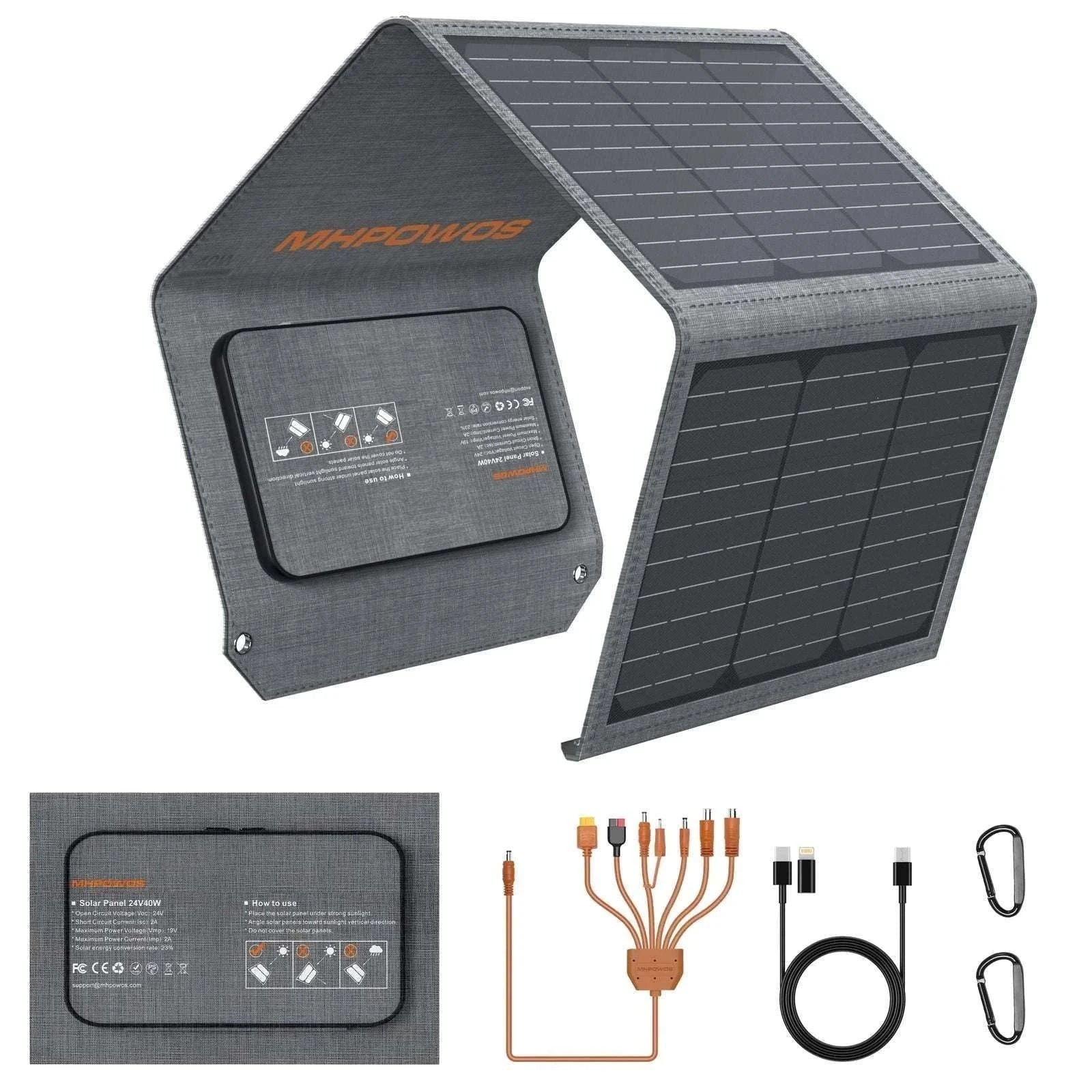 40W Foldable Solar Panel Charger with USB-C & USB-A Outputs-120W Solar panel / CZECH REPUBLIC