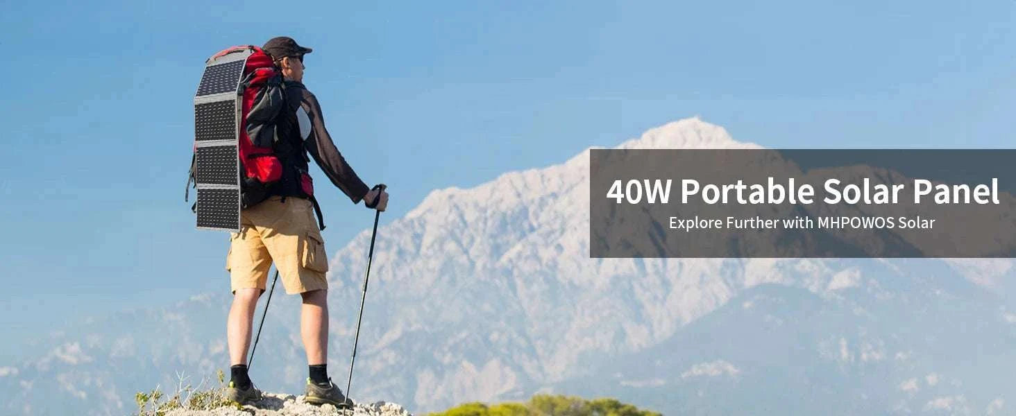 40W Foldable Solar Panel Charger with USB-C & USB-A Outputs-