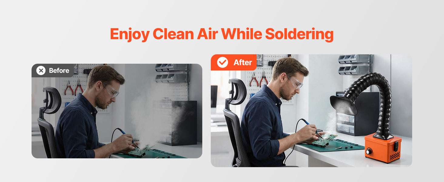 40W Solder Fume Extractor with Dual Filters & Adjustable Airflow-47 CFM / United States