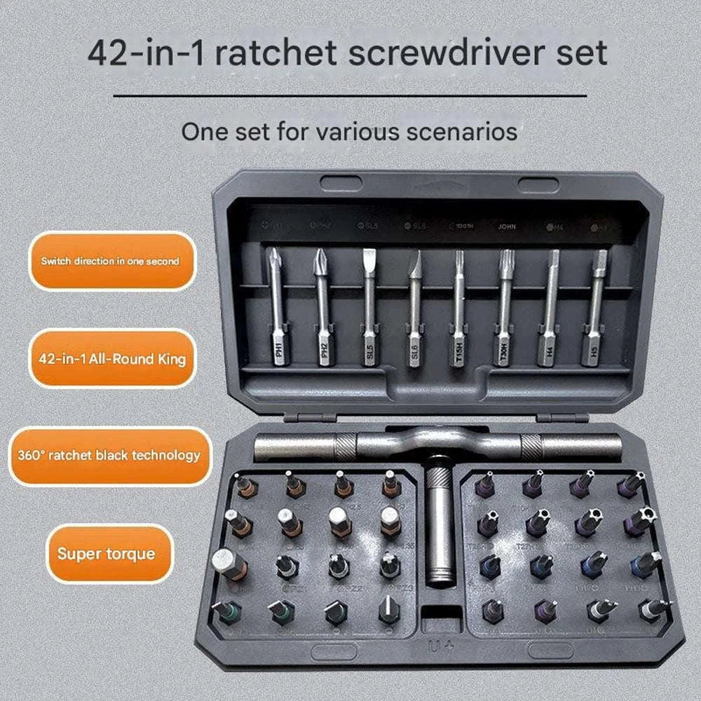 41-in-1 Magnetic Ratchet Screwdriver Set with High Torque Handle-42 in 1 / United States