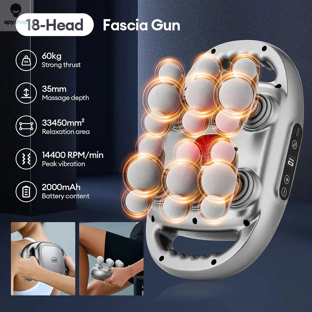42-Heads Fascia Gun High-Frequency Vibration Body Massage Gun Back and Waist Massager Neck Shoulder Massager Muscle masajeador