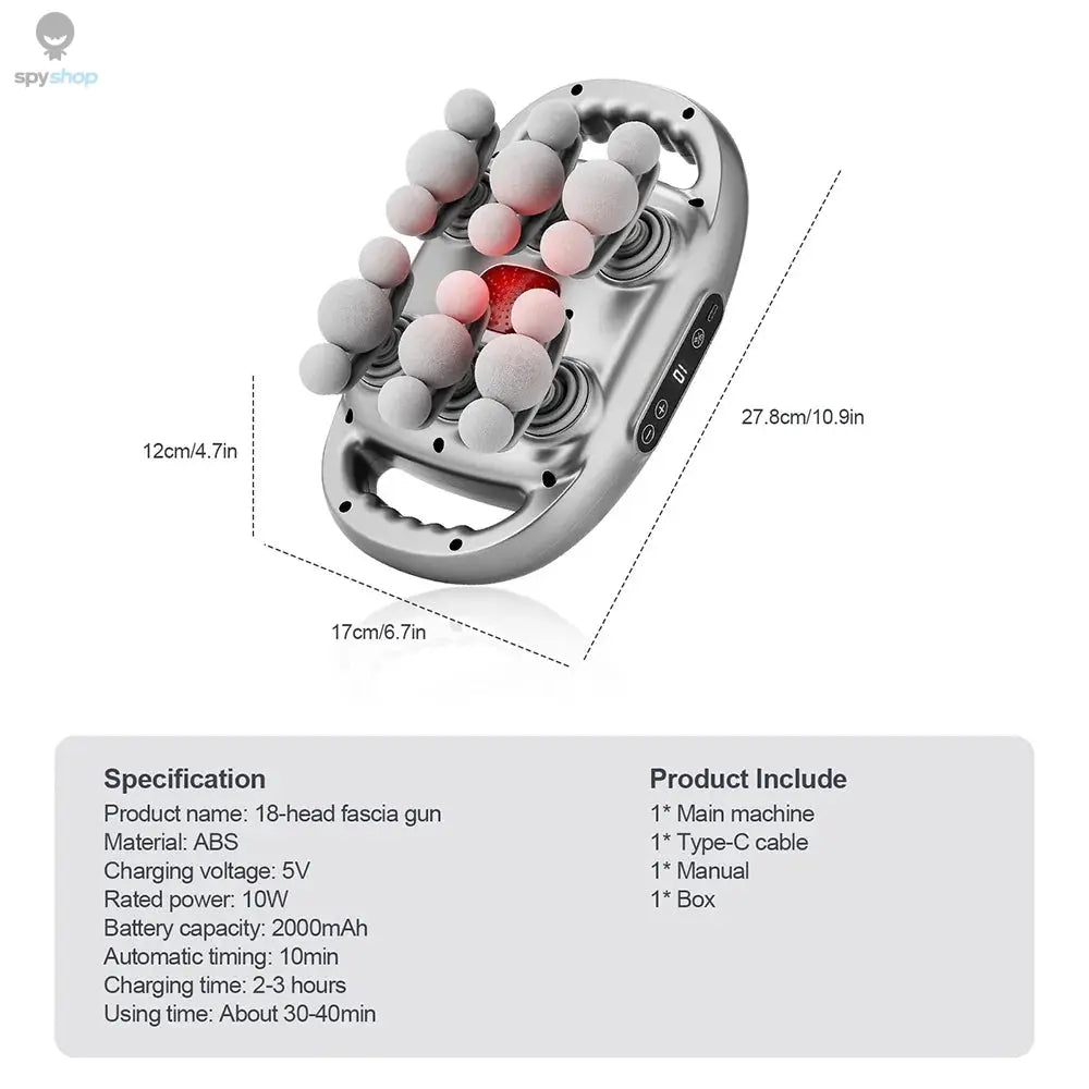 42-Heads Fascia Gun High-Frequency Vibration Body Massage Gun Back and Waist Massager Neck Shoulder Massager Muscle masajeador