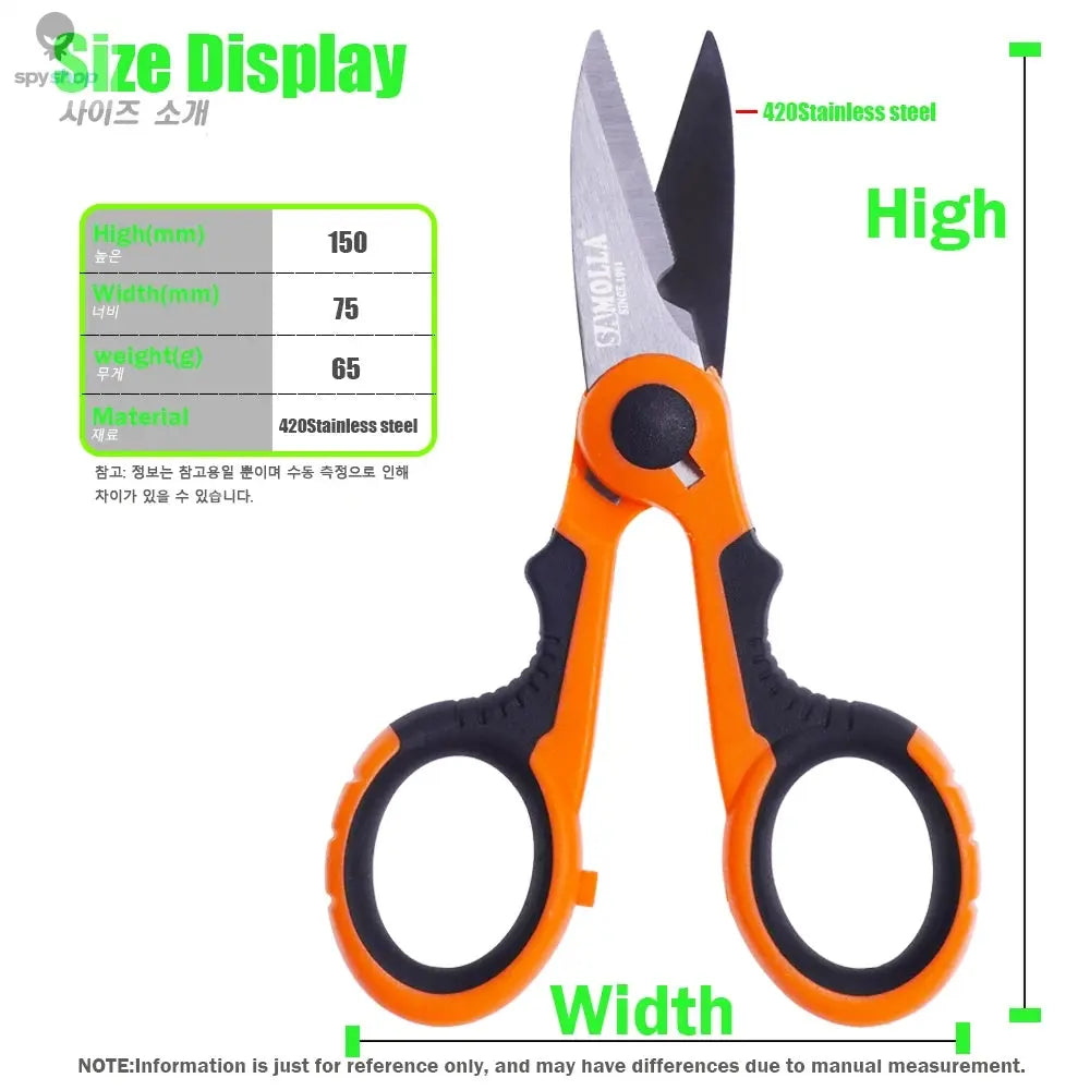 420 Stainless Steel Fishing Scissor Accessories Electrician Portable Scissors Plier Cut PE Braid Line Lure Carp Fishing Tools Spy-shop.com