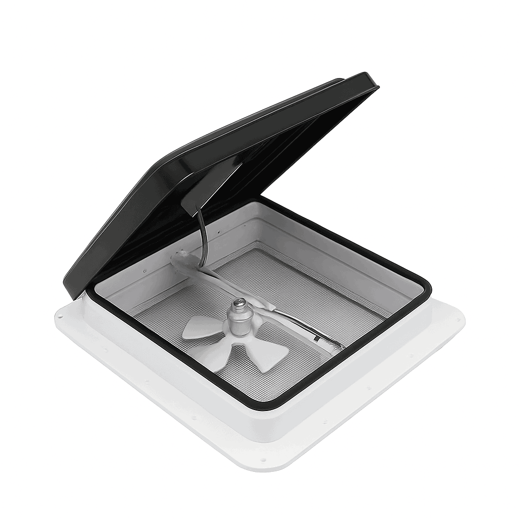 42x42cm RV Roof Vent Skylight with Insect Screen-Black and White / Germany