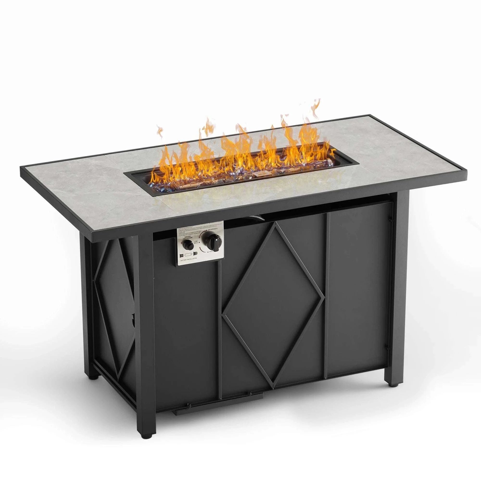 43" Propane Fire Pit Table 50,000 BTU Outdoor Patio Heater-black / United States