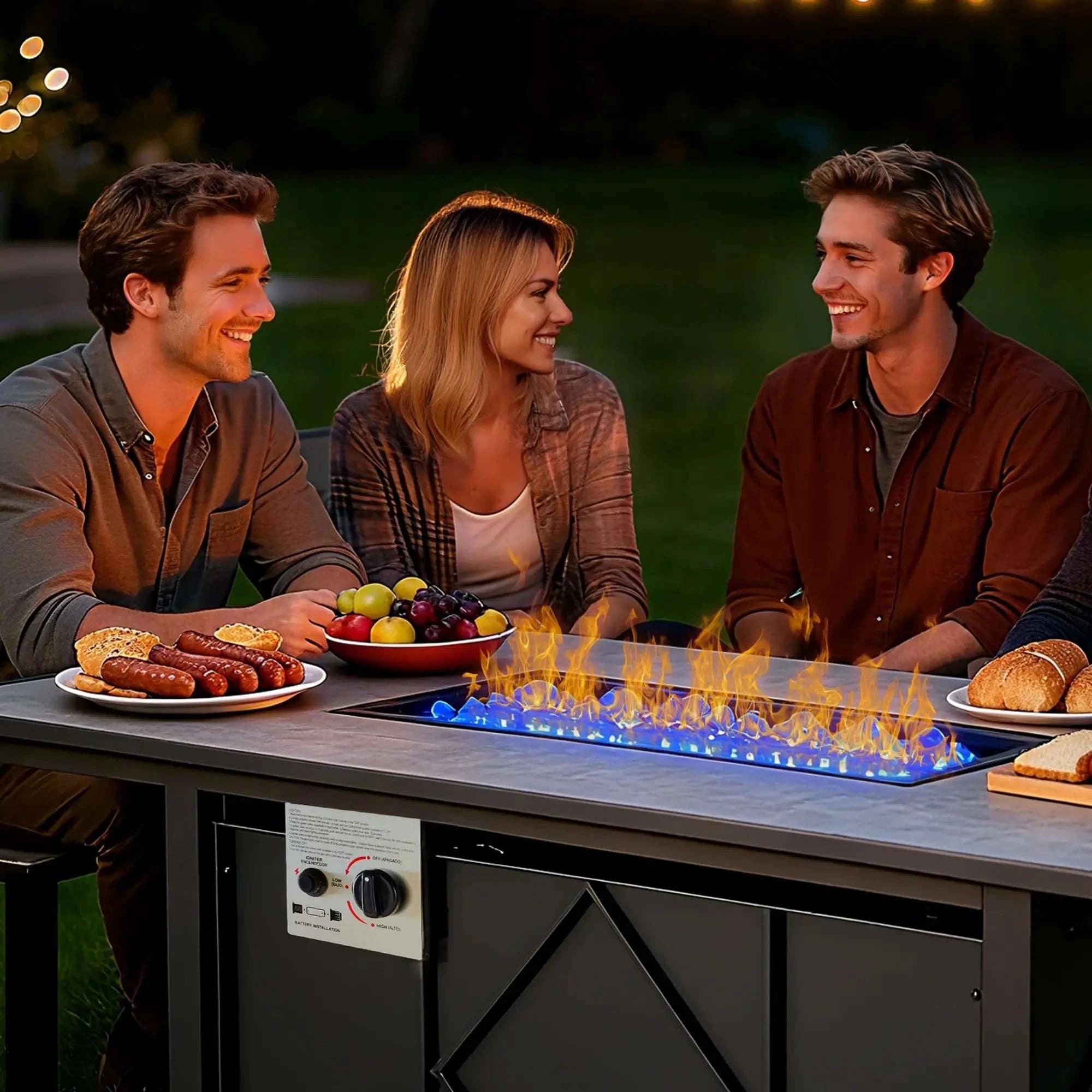43" Propane Fire Pit Table 50,000 BTU Outdoor Patio Heater-black / United States