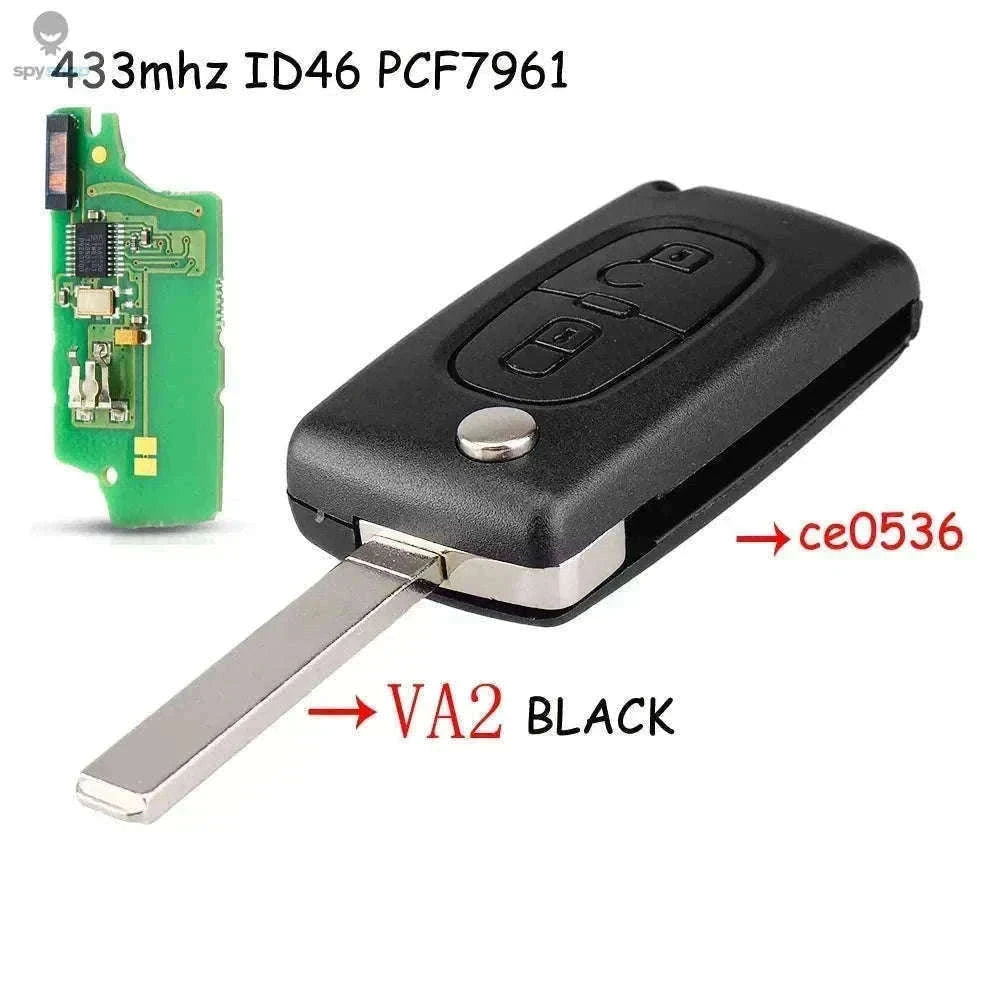 433MHz Flip Remote Car Key for Citroen & Peugeot Models-2BTN HU83 CE0523 / ASK For Citroen