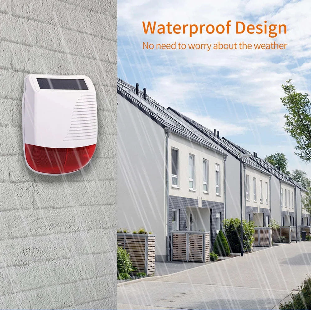 433MHz Outdoor Solar Wireless Siren-Red