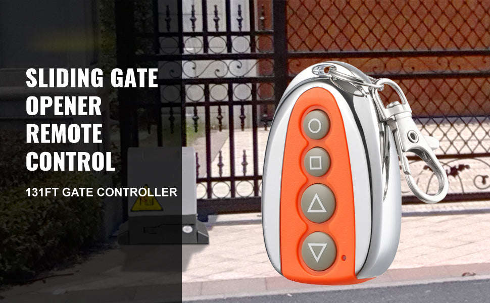 433MHz Sliding Gate Remote with 4 Buttons & 131ft Range-Orange / United States