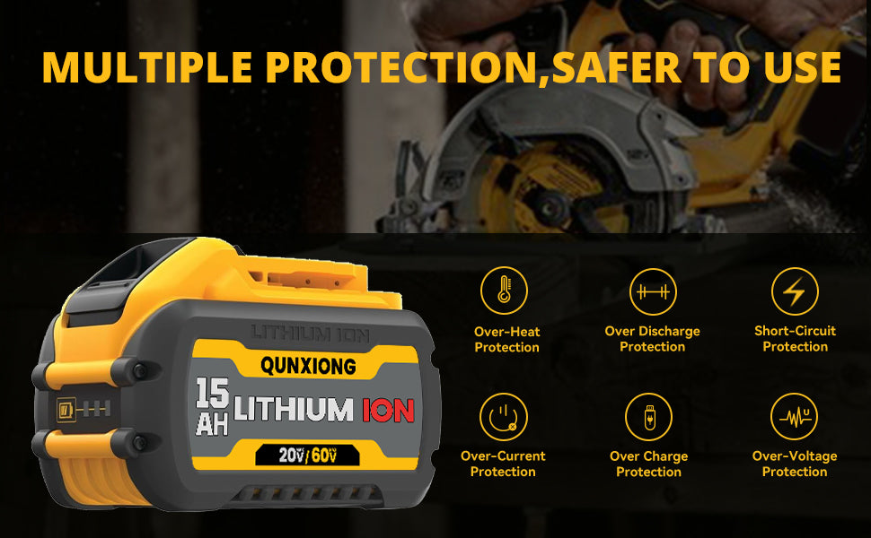 9/12/15Ah DCB609 20v 60v Max Lithium-ion Battery 21700 Replace for Dewalt DCB606 DCB200 DCB182 Power Tool Battery Pin