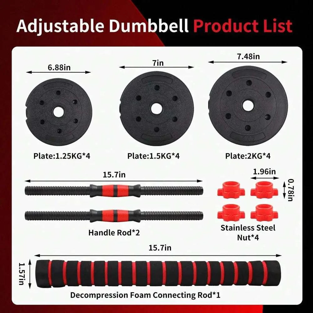 44LB Adjustable Dumbbell & Barbell Set for Home Strength Training-United States / as illustrated
