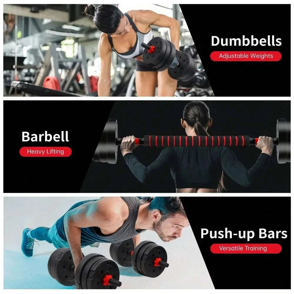 44LB Adjustable Dumbbell & Barbell Set for Home Strength Training-United States / as illustrated