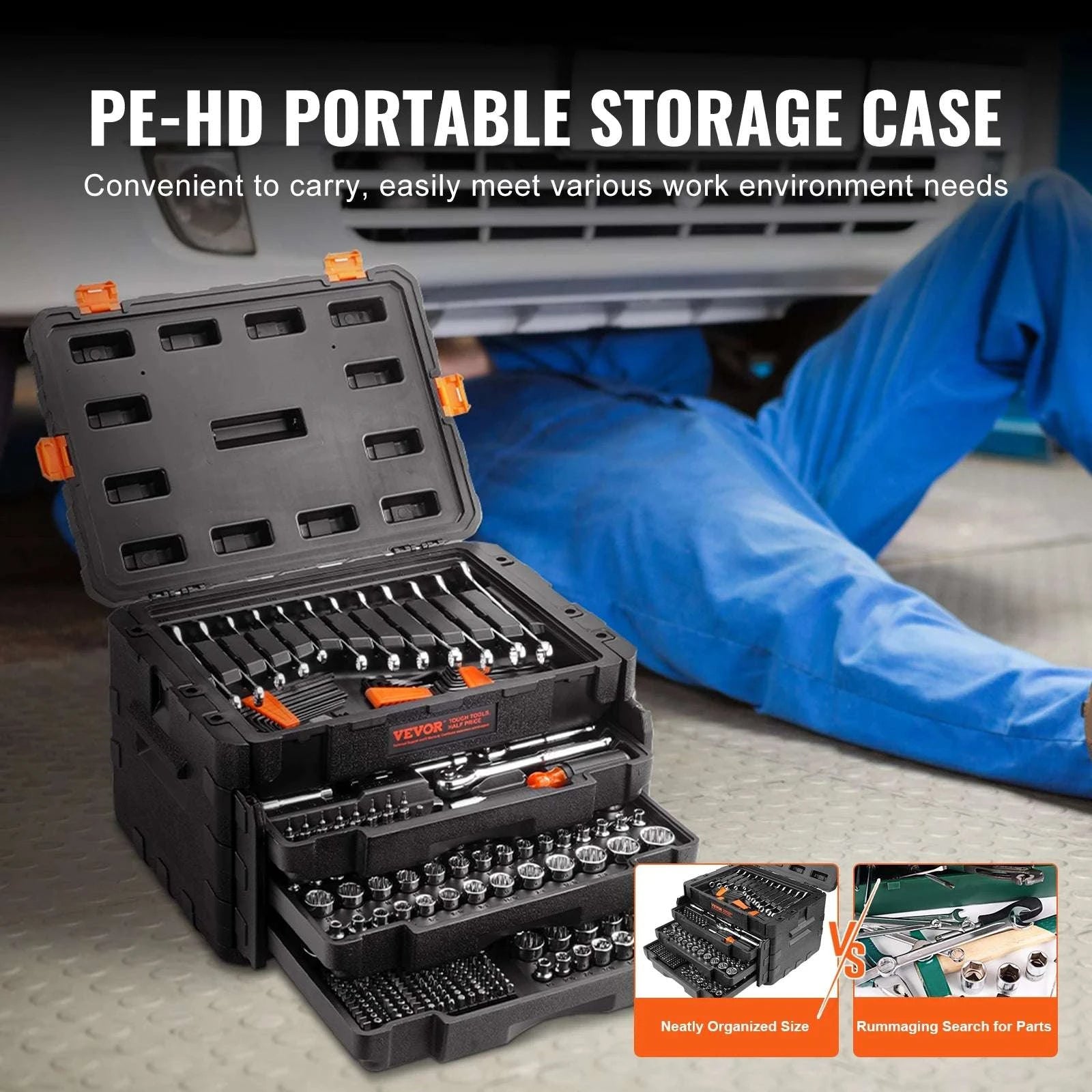450-Piece Mechanics Tool Set SAE & Metric with Storage Case-450PCs / United States