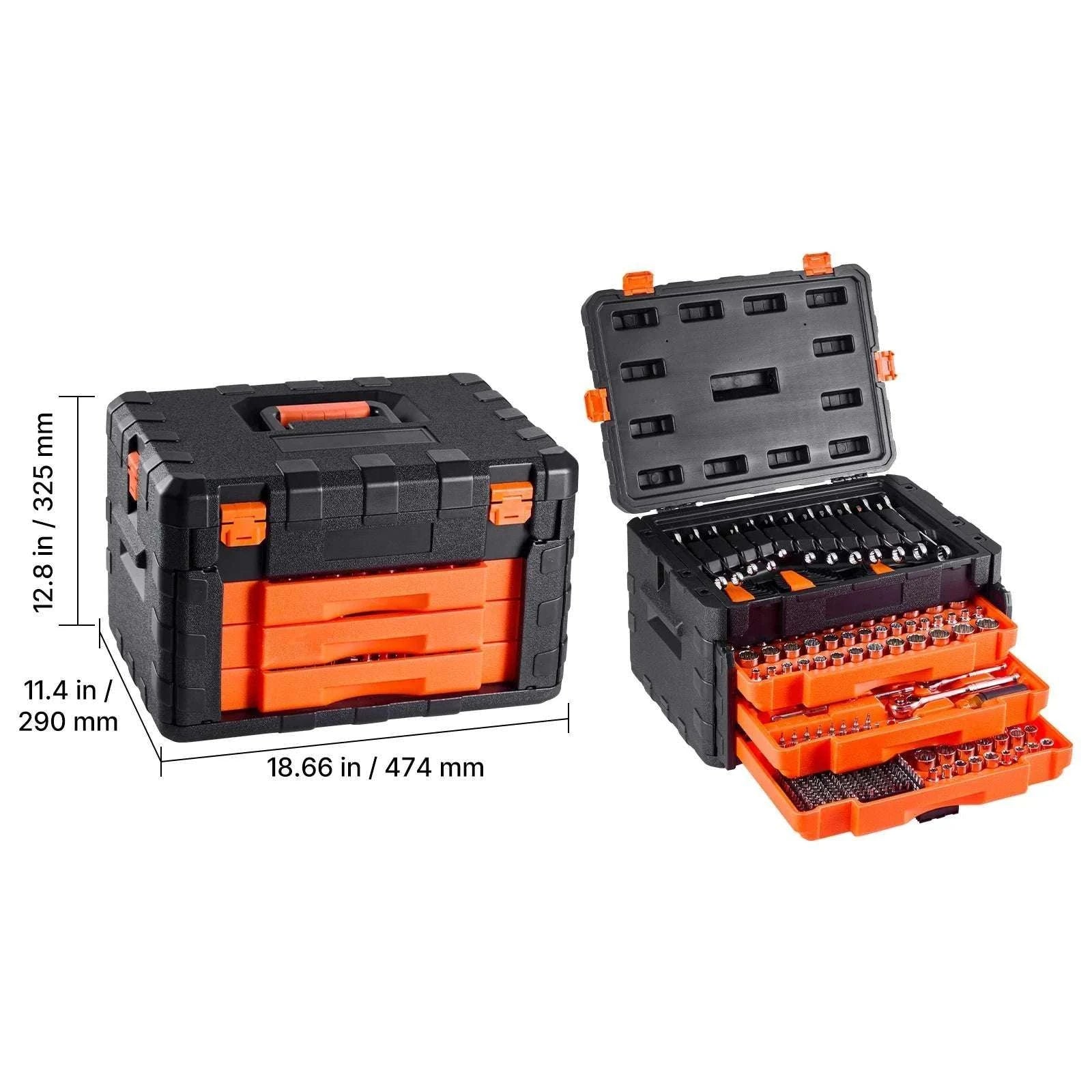 450-Piece Mechanics Tool Set with SAE & Metric Sockets Case-450PCs / United States