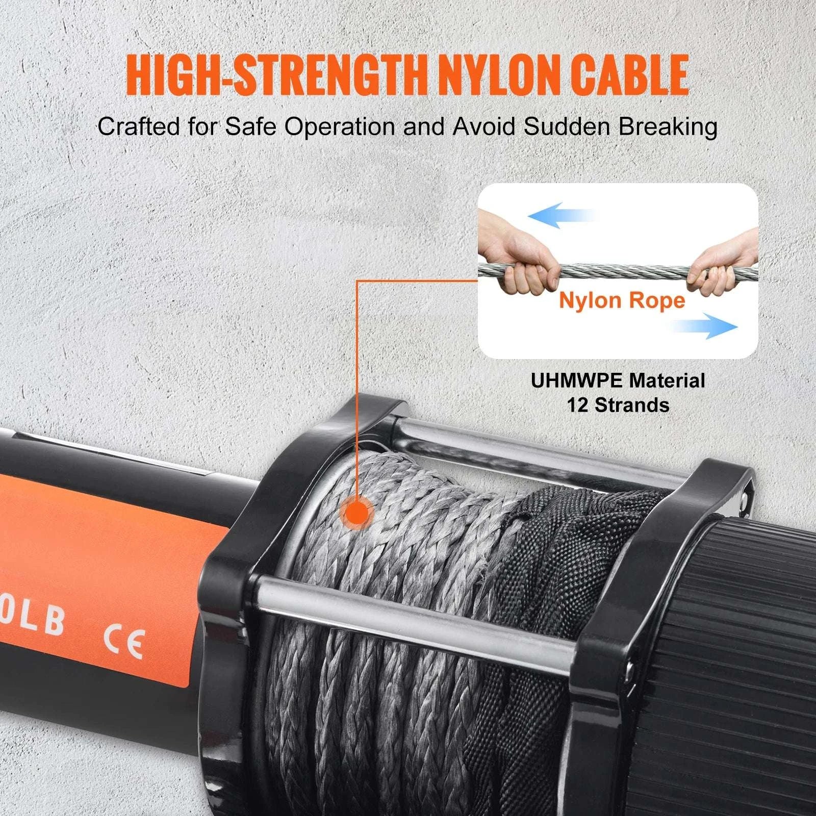 4500lb Electric Winch with Wireless Remote for ATV UTV Truck-Nylon rope / United States