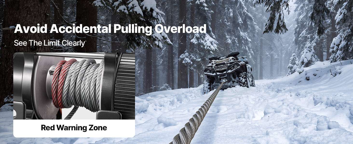 4500LBS 12V ATV/UTV Electric Winch with Steel Cable & Remote Control-4500LBS / United States