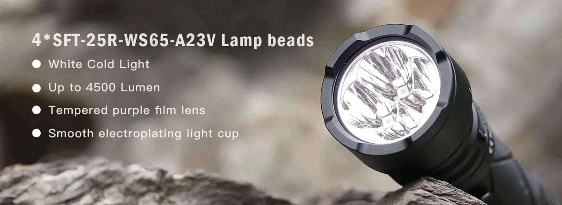 4500LM LED Flashlight USB-C Rechargeable 21700-6000-6500K / Poland