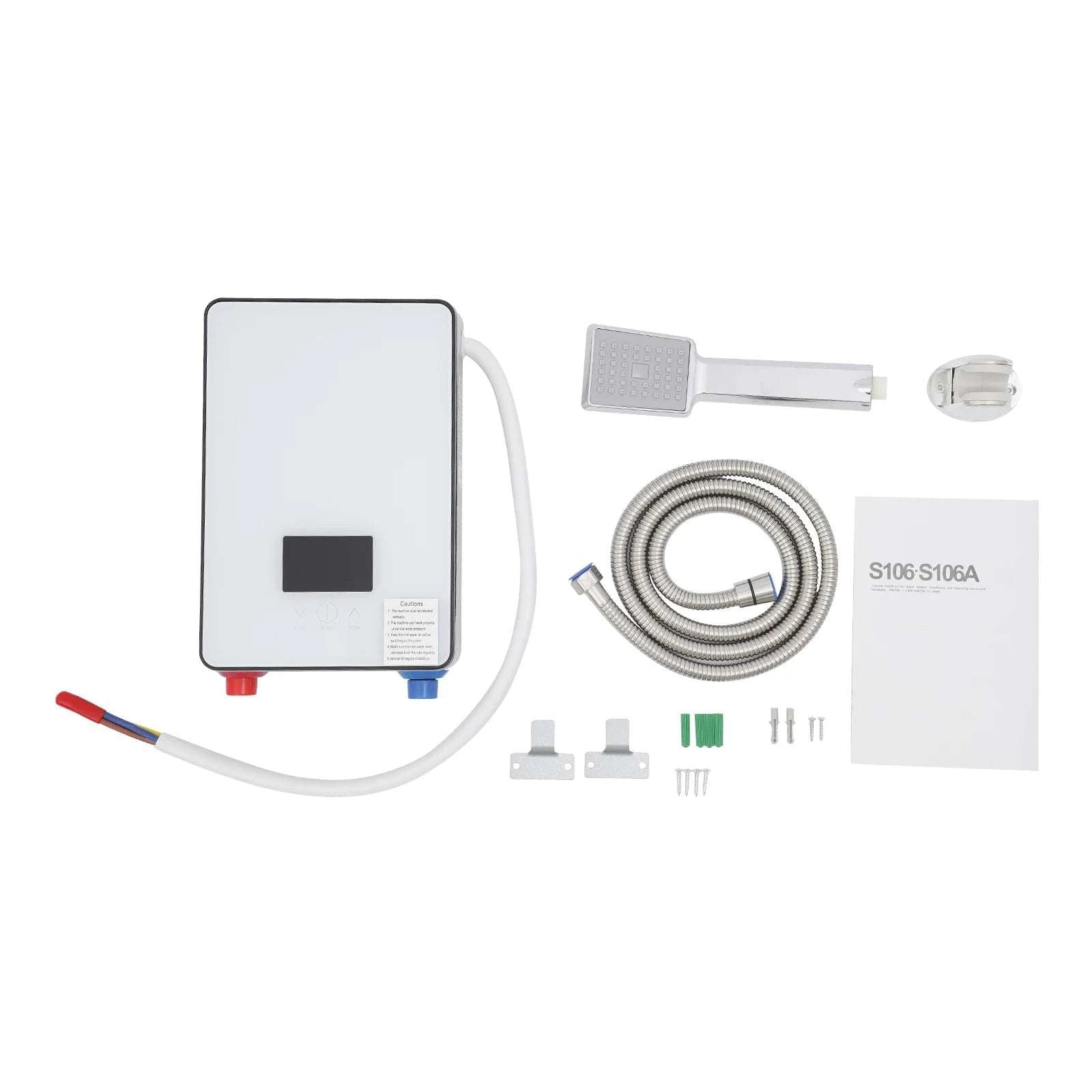 4500W Instant Electric Water Heater with LED Touch & Shower Kit-white / United States