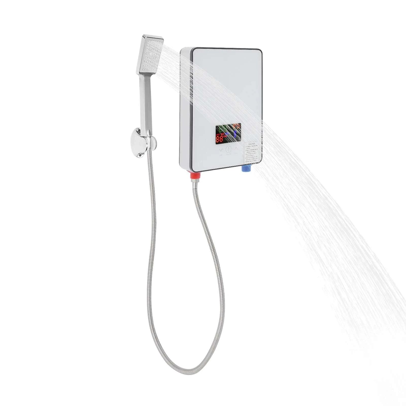 4500W Instant Electric Water Heater with LED Touch & Shower Kit-white / United States