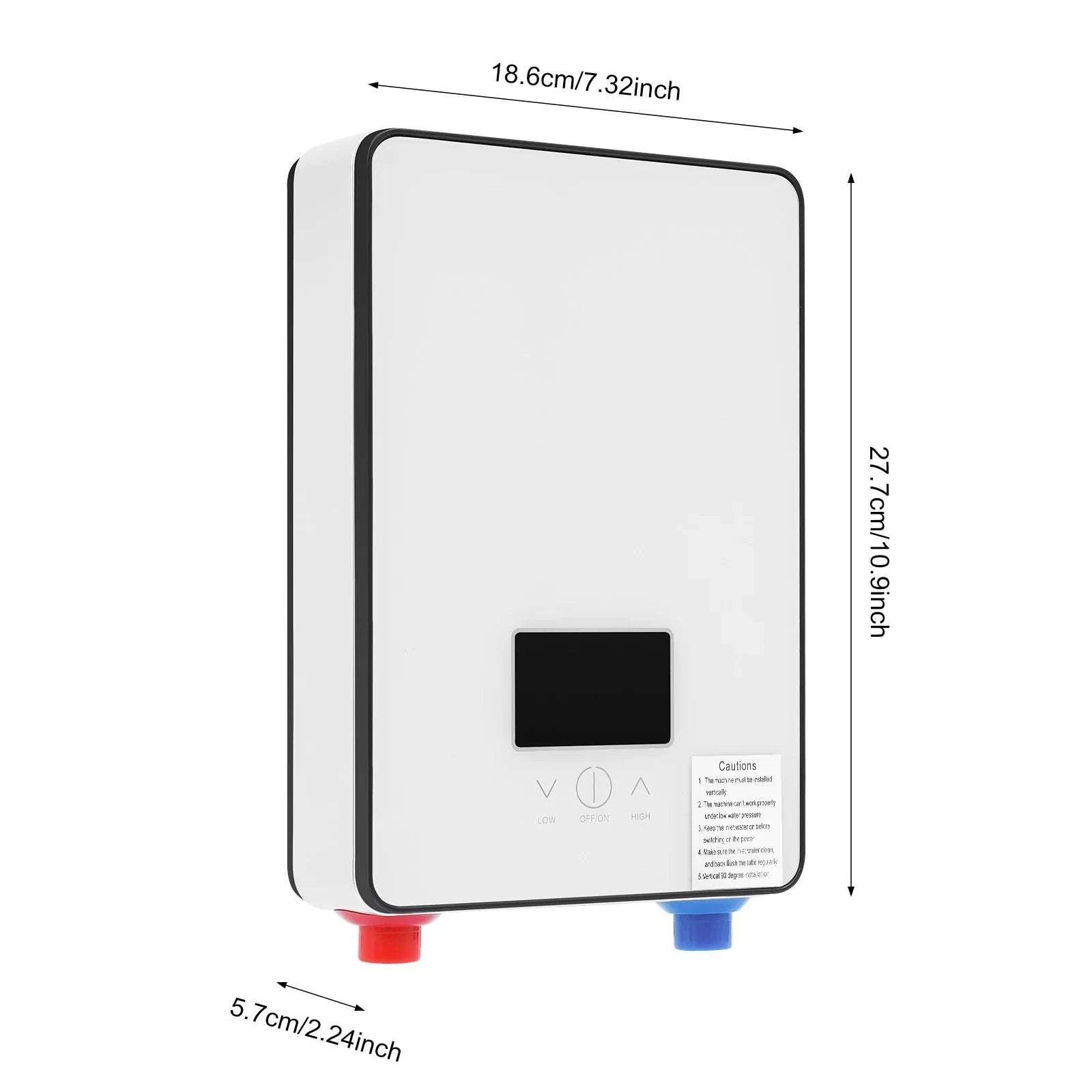 4500W Instant Electric Water Heater with LED Touch & Shower Kit-white / United States