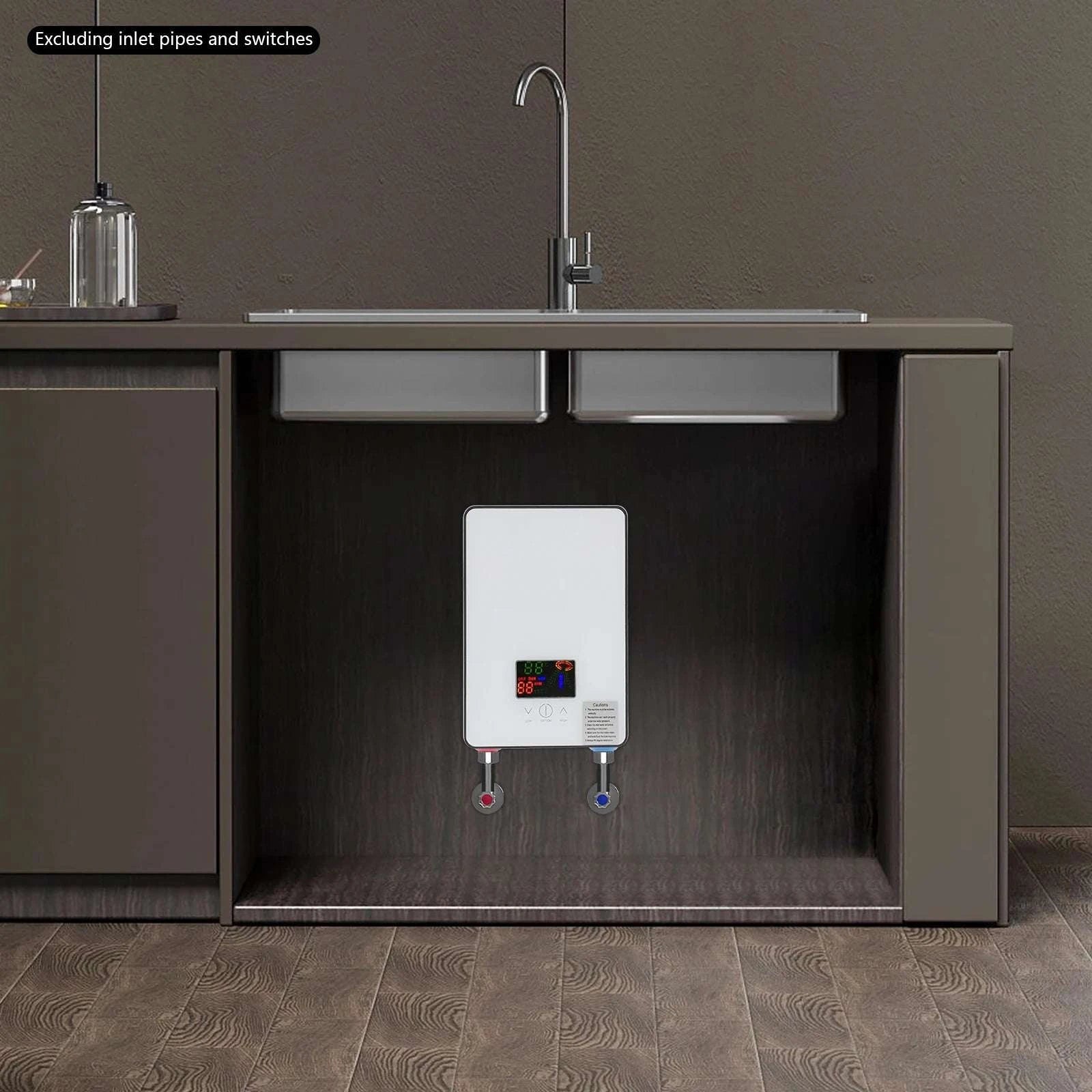 4500W Instant Electric Water Heater with LED Touch & Shower Kit-white / United States