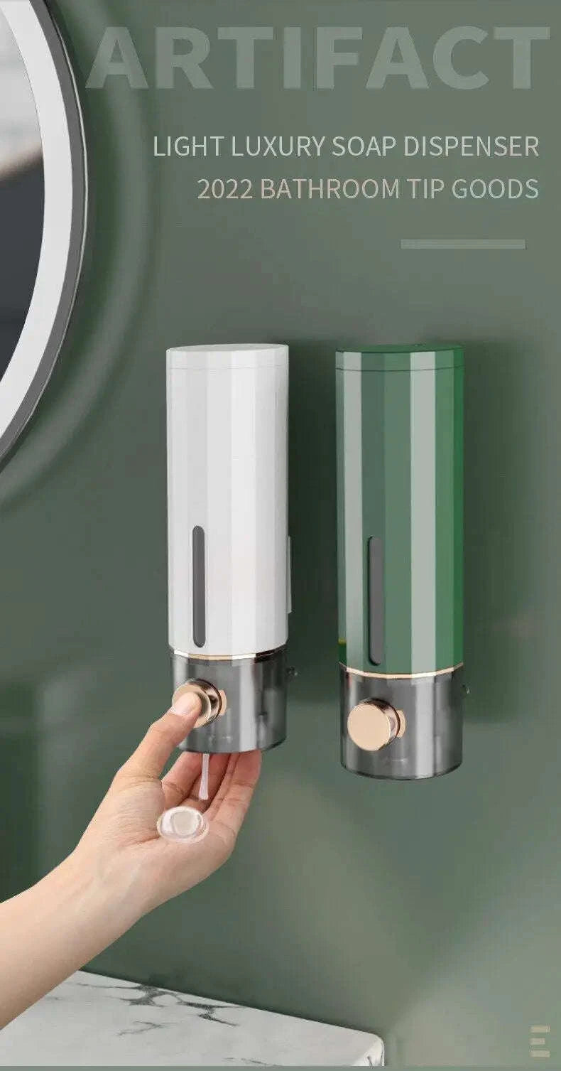 450ml Wall Mounted Soap Dispenser for Bathroom and Shower Use-Ivory