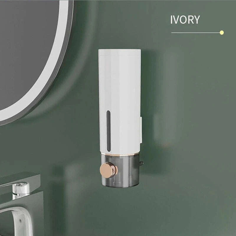 450ml Wall Mounted Soap Dispenser for Bathroom and Shower Use-Ivory
