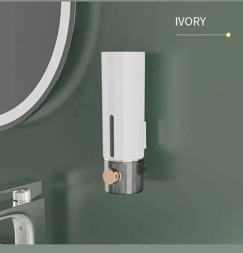 450ml Wall Mounted Soap Dispenser for Bathroom and Shower Use-Ivory