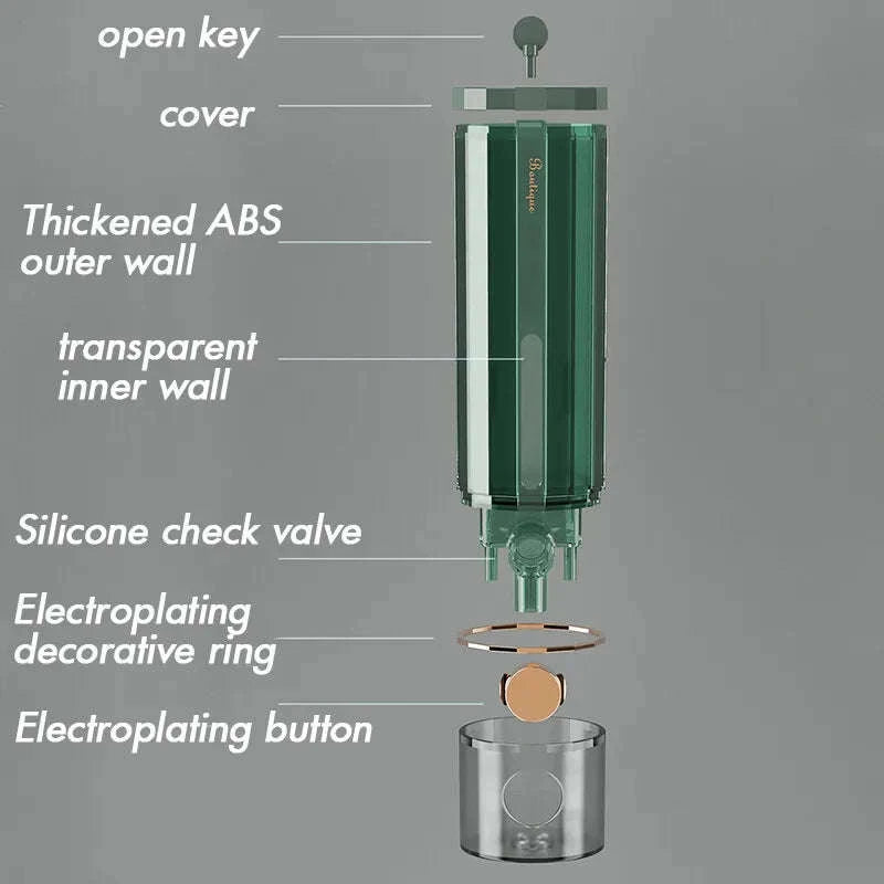 450ml Wall Mounted Soap Dispenser for Bathroom and Shower Use-Ivory