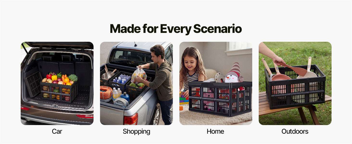 45L Collapsible Storage Bins 3-Pack Stackable Folding Crates-45L / United States