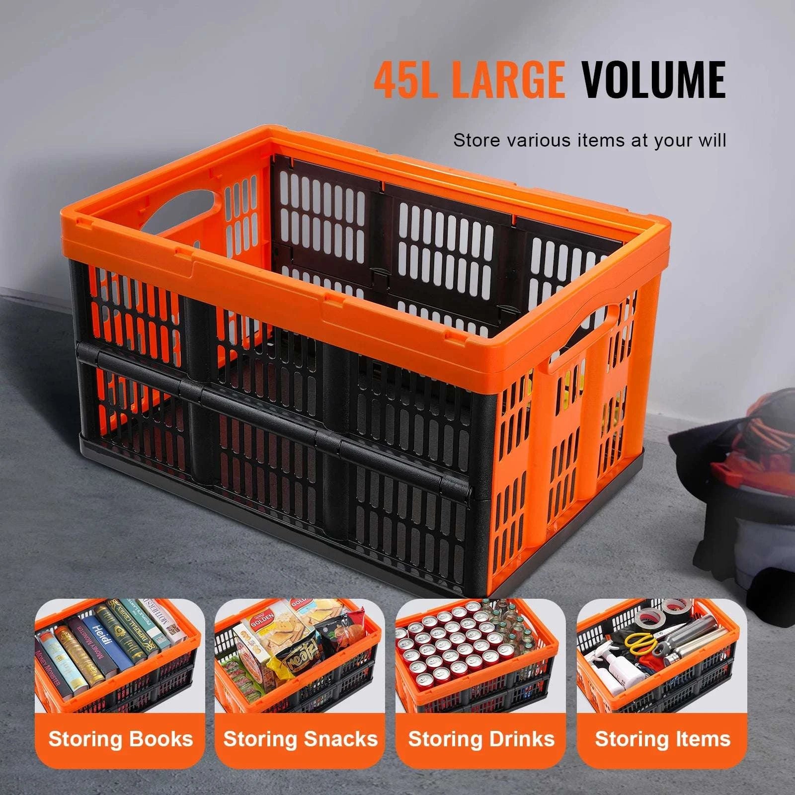 45L Collapsible Storage Bins with Handles – Stackable Folding Basket Set-3PCS / CZECH REPUBLIC