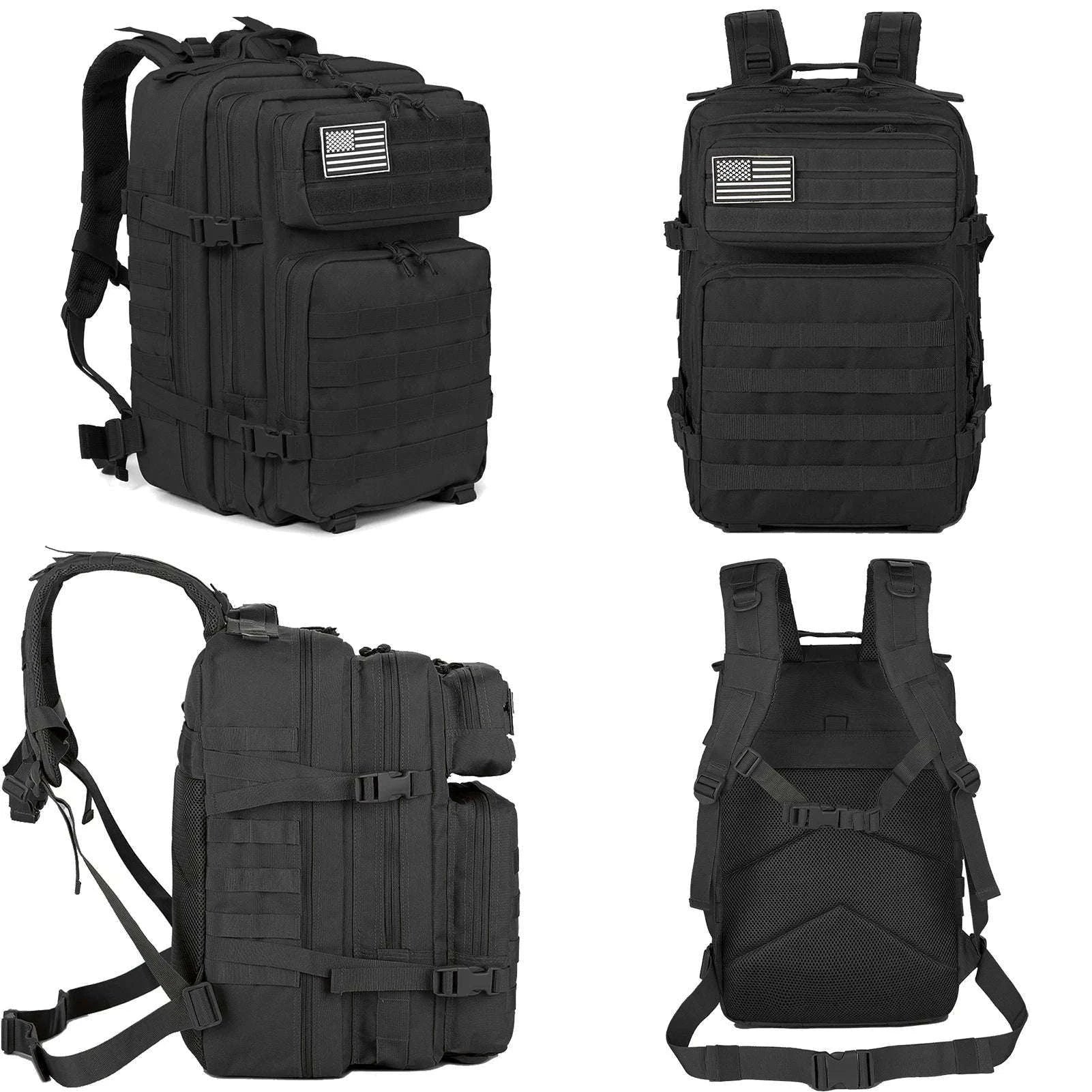 45L Large Capacity Tactical Backpack-Black / United States