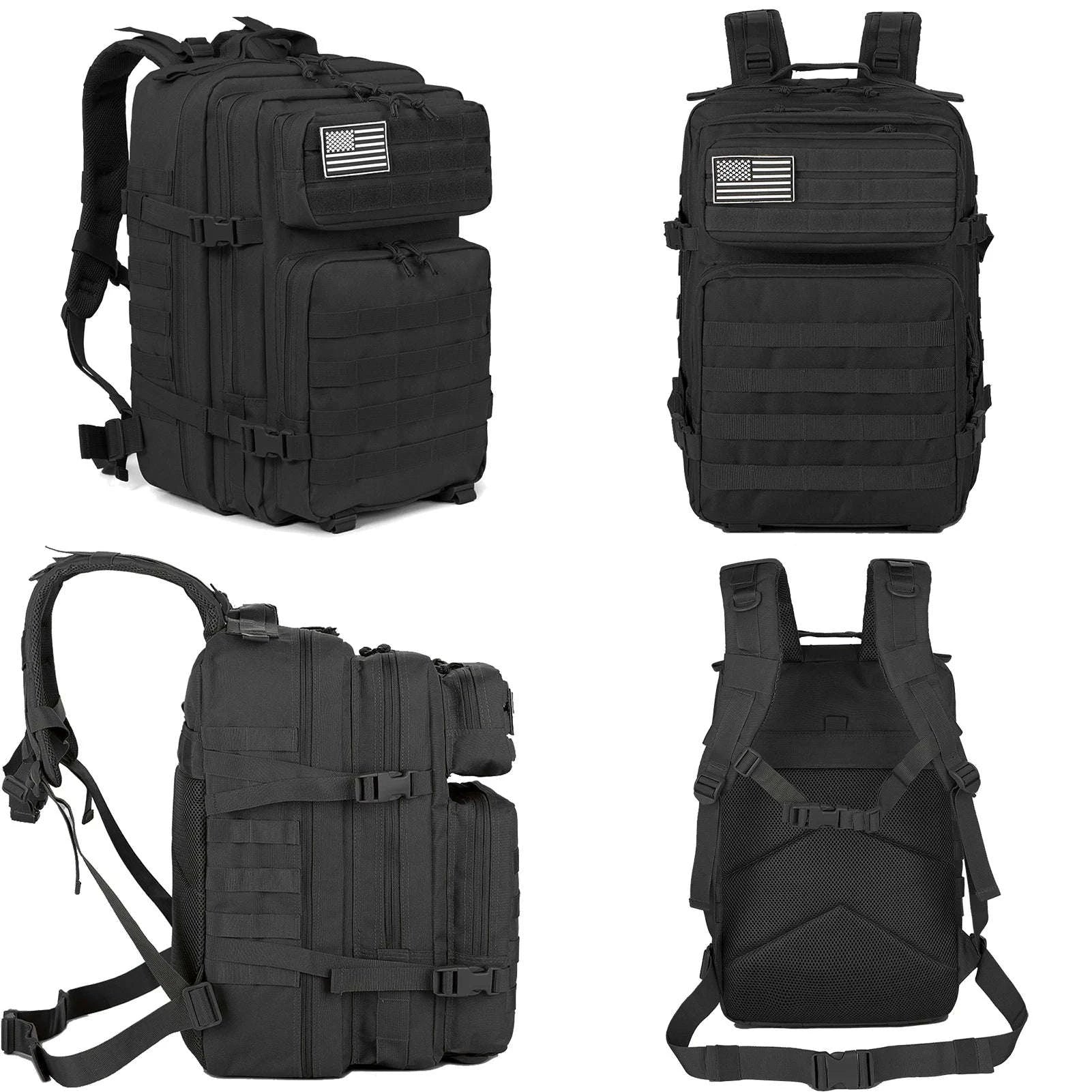 45L Large Capacity Tactical Backpack-Black / United States