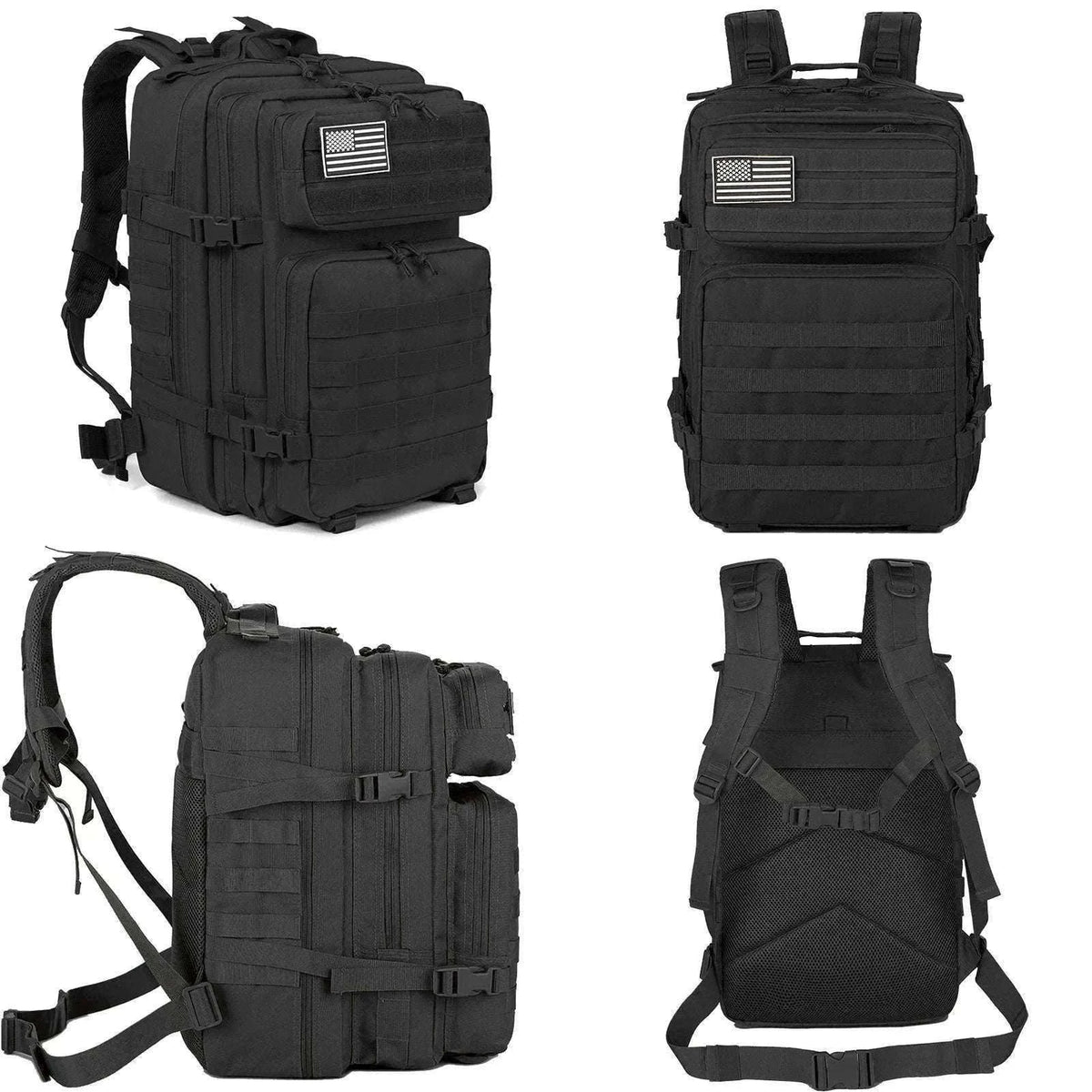 45L Large Capacity Tactical Backpack-Black / United States