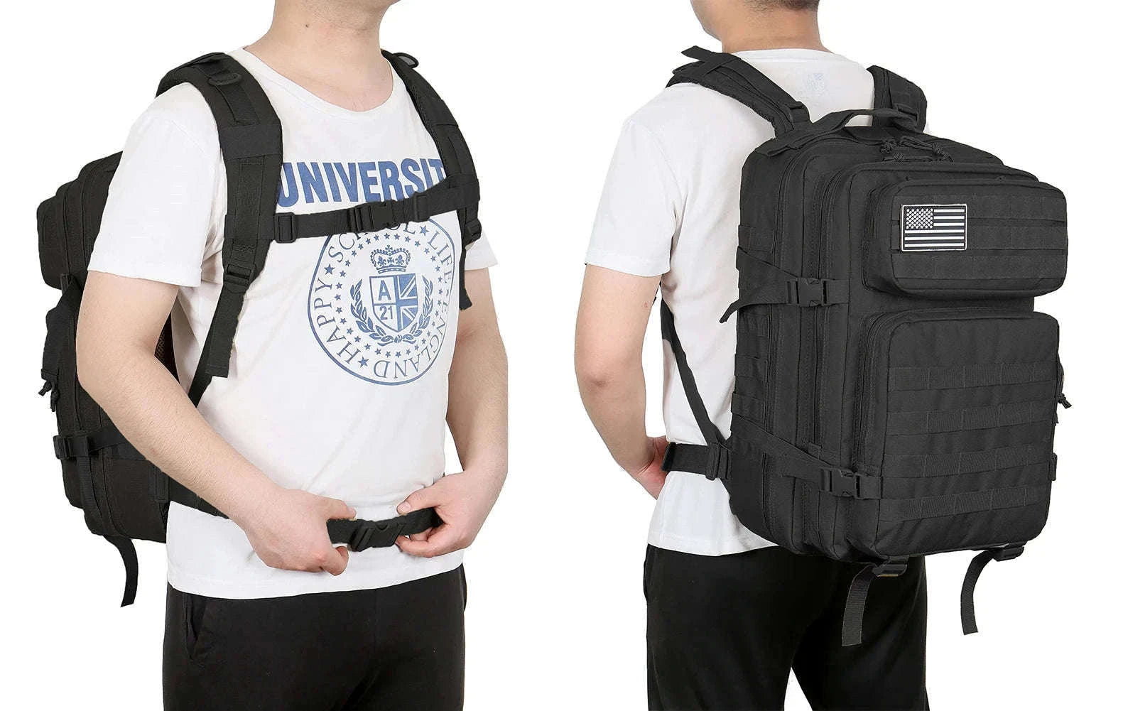 45L Large Capacity Tactical Backpack-Black / United States