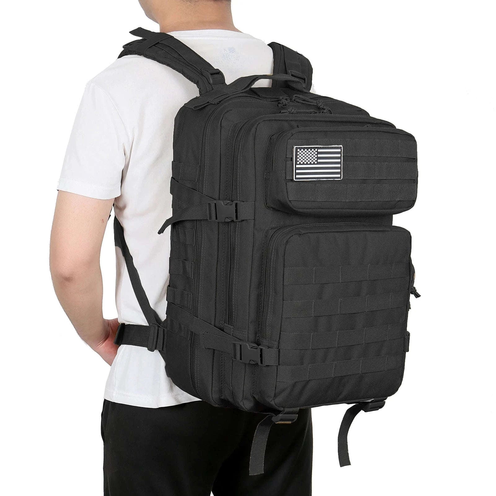 45L Large Capacity Tactical Backpack-Black / United States
