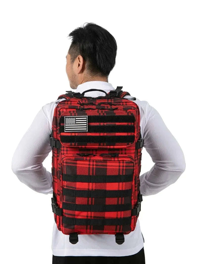 45L Tactical Backpack for Hiking, Camping and Hunting-Red / Poland