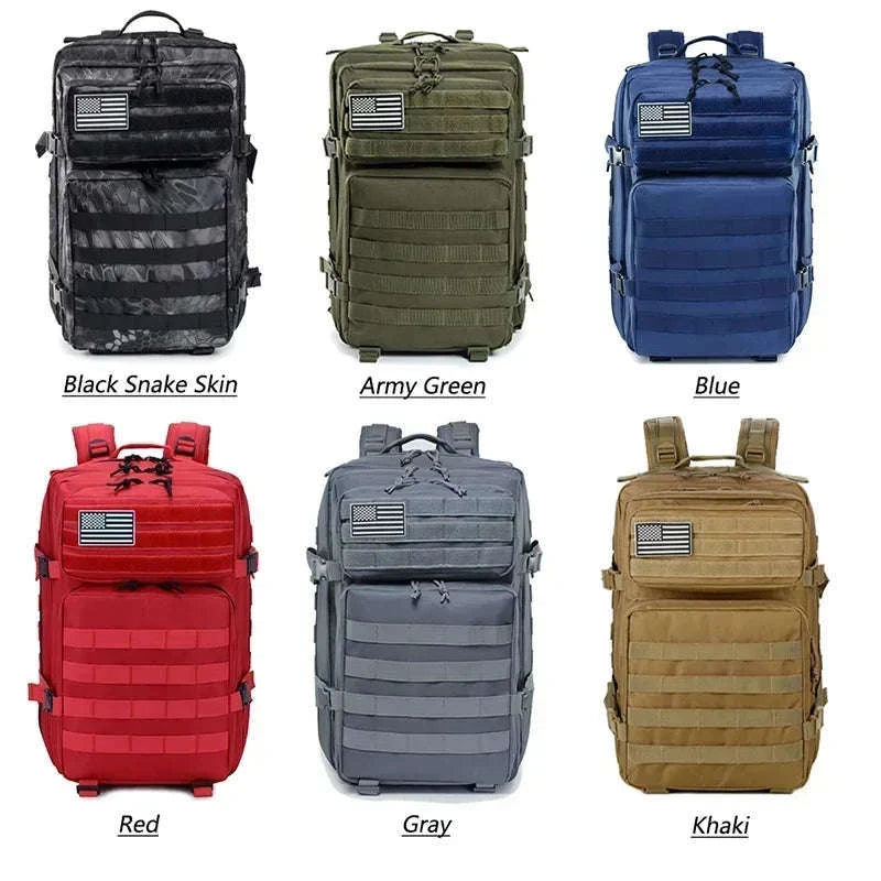 45L Tactical Backpack Large Capacity Outdoor Rucksack-Red Plaid / spain