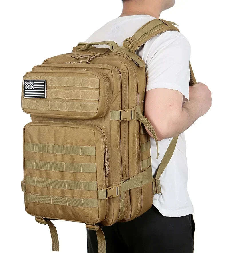 45L Tactical Backpack Large Capacity Outdoor Rucksack-Red Plaid / spain