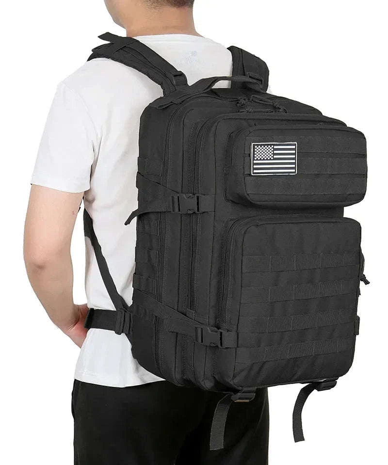 45L Tactical Backpack Large Capacity Outdoor Rucksack-Red Plaid / spain