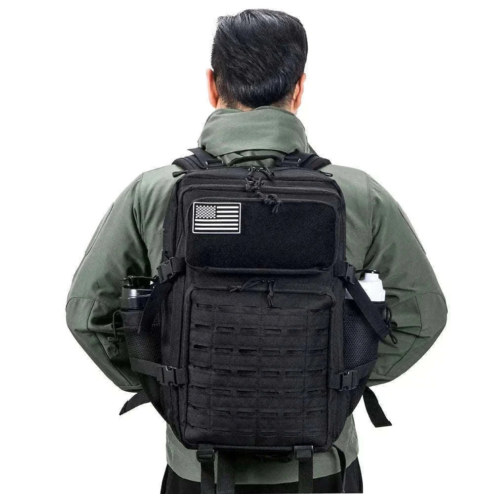 45L Tactical Backpack with Double Cup Holder-Khaki / United States