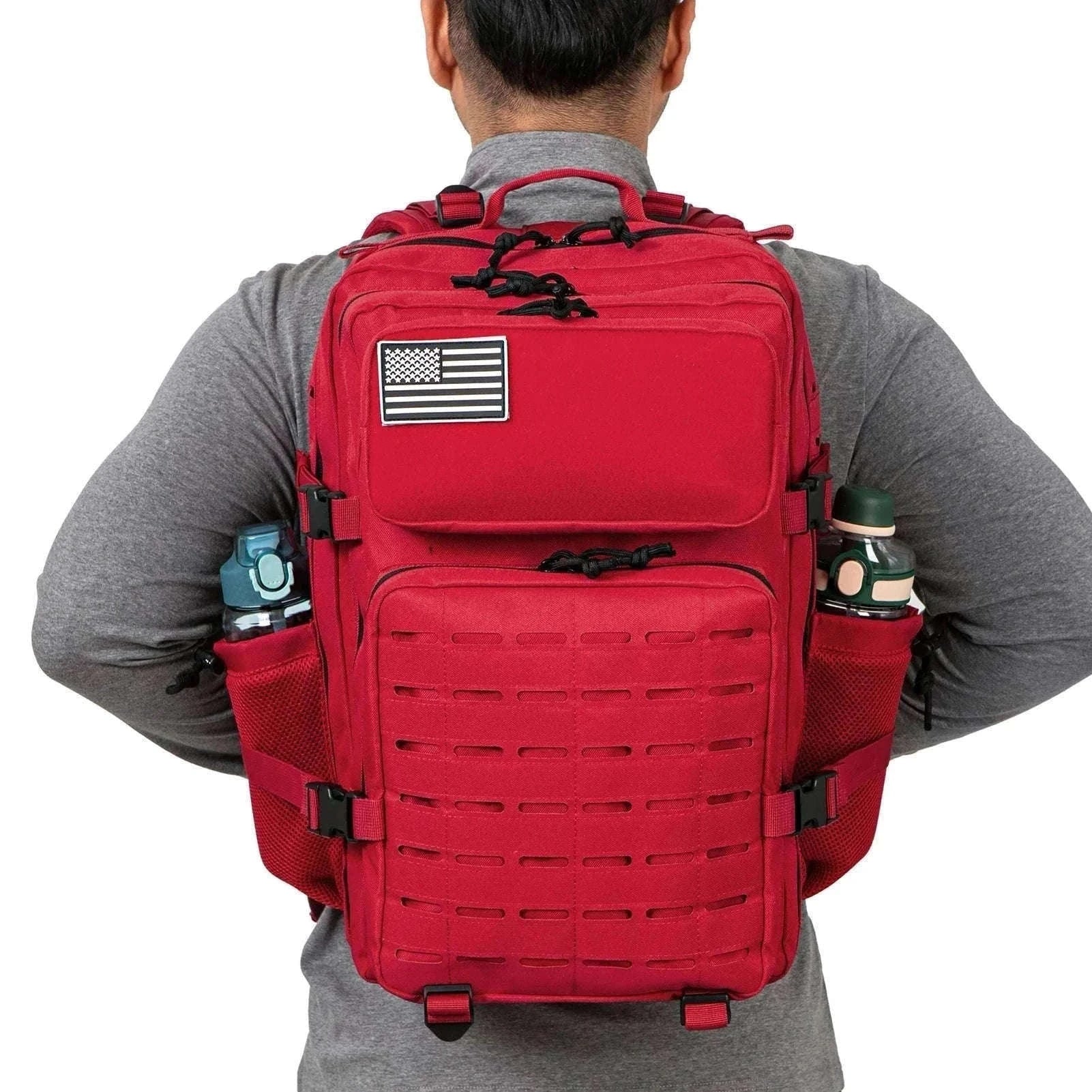 45L Tactical Backpack with Double Cup Holder-Khaki / United States